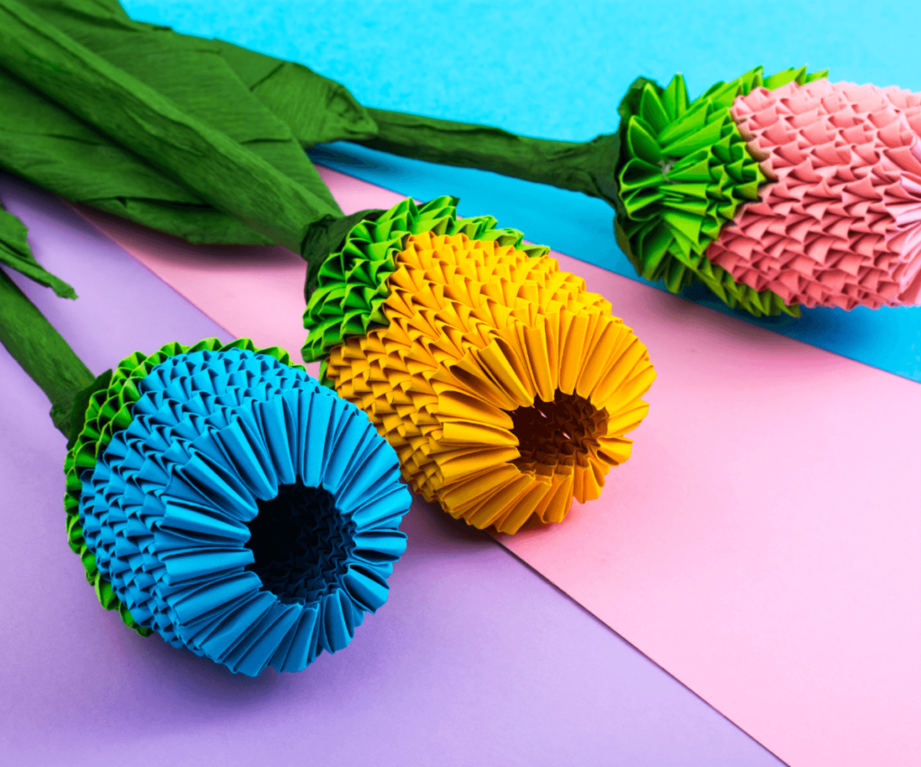 créativité avec des idées originales de fleurs en origami